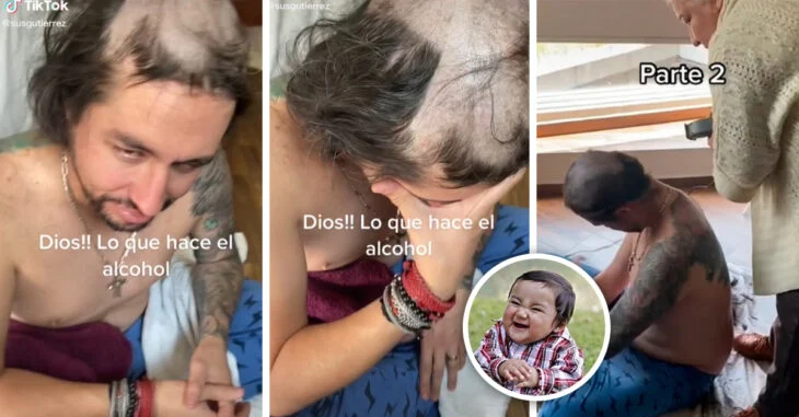 Niños rapan a su papa